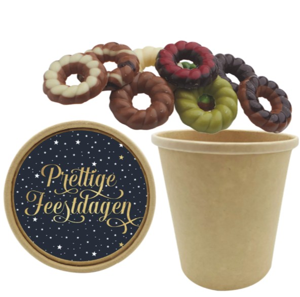 Bio beker met Kerst kransjes