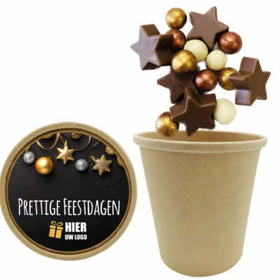 Bio beker met Kerst sterretjes en balletjes