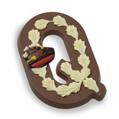 Luxe letter "Q" gedecoreerd 220 gram