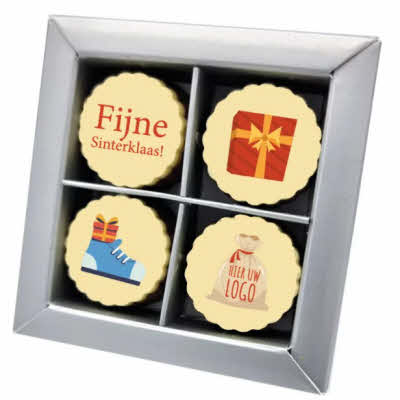 Vensterdoosje met 4 Sint bonbons