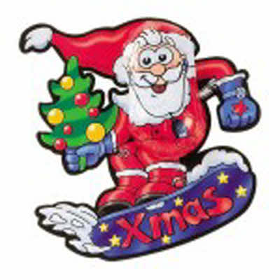 Santa chocolade figuurtje op snowboard