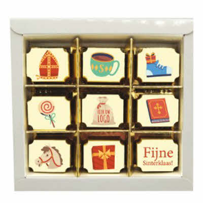 Vensterdoosje met 9 Sint bonbons