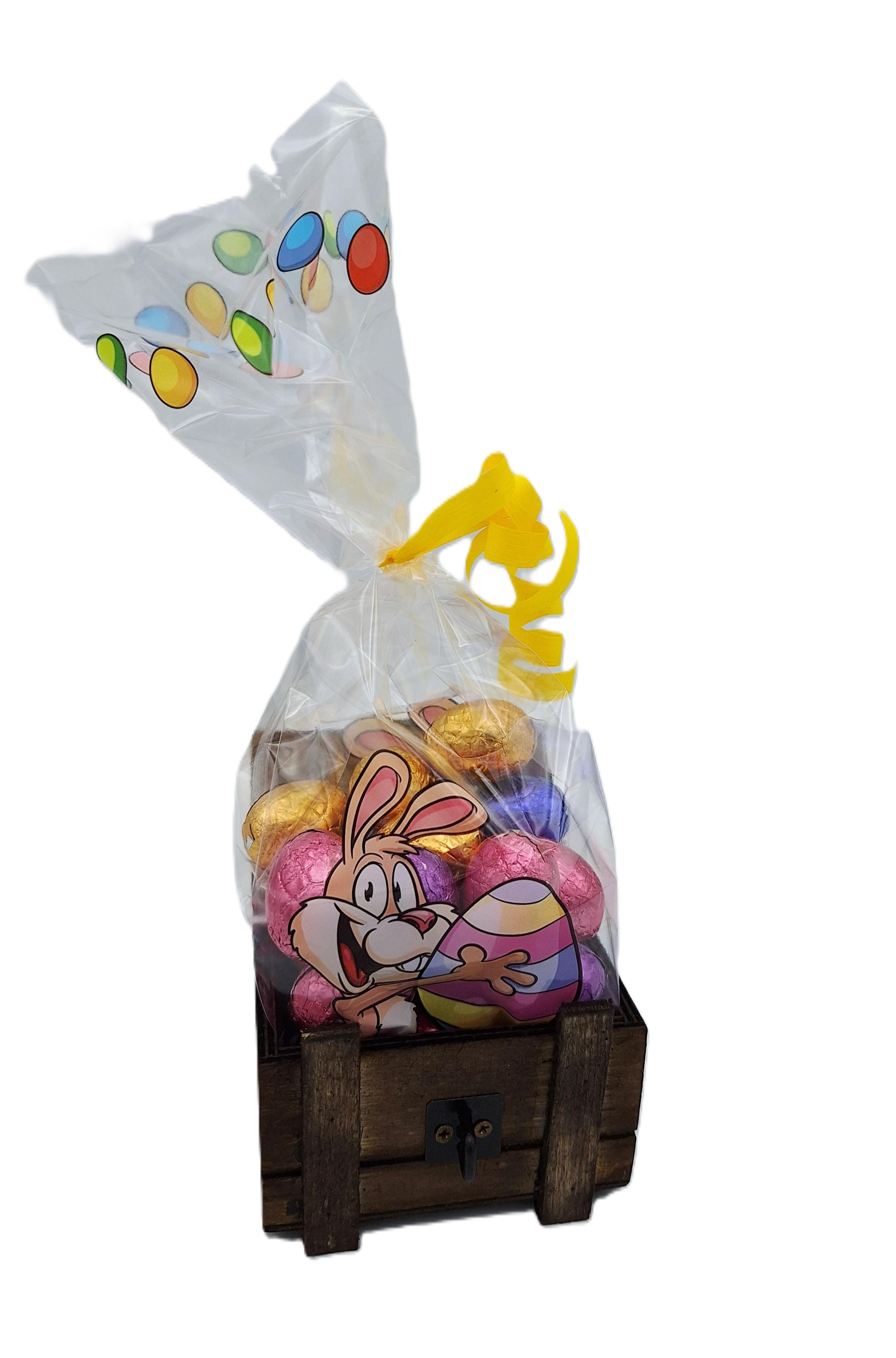 Houten kistje met 175g Paaseitjes