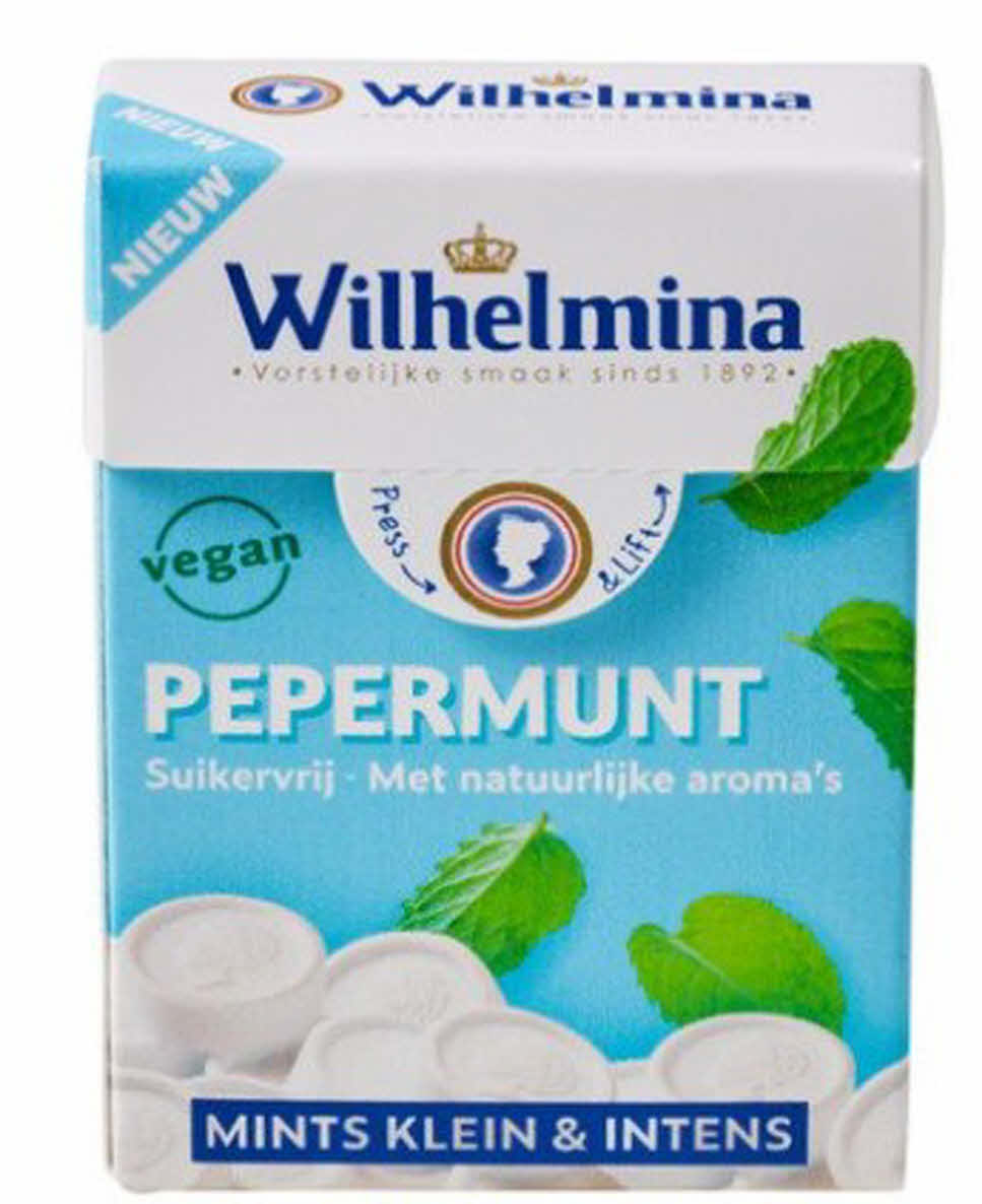 Wilhelmina pepermunt suikervrij en vegan