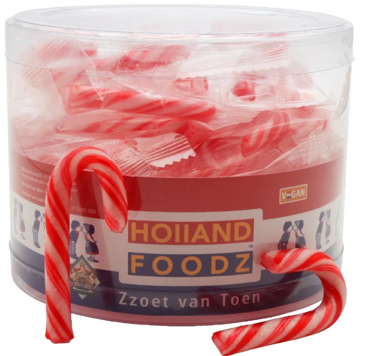 candy canes mini rood wit in silo