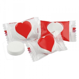 Druivensuiker tabletjes per stuk verpakt met hartje