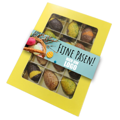 vensterdoosje met 12 bonboneitjes