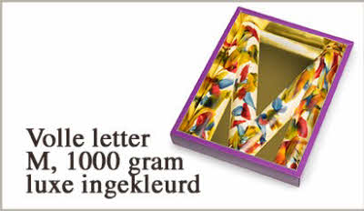 Luxe letter M ingekleurd 1 kg