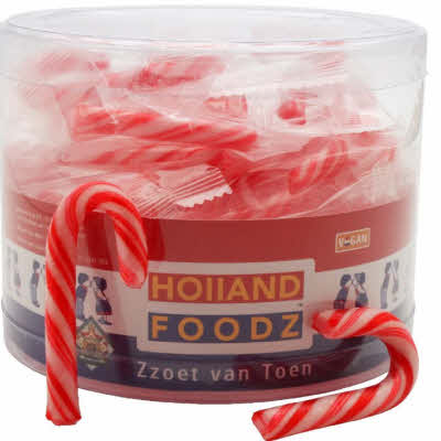 candy canes mini rood wit in silo