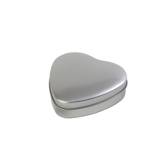 heart shaped tin silver plain