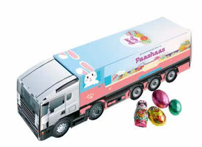 Truck met paaschocolade