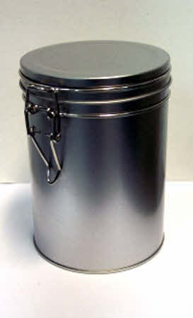 Round tin met beugel sluiting-hermetica
