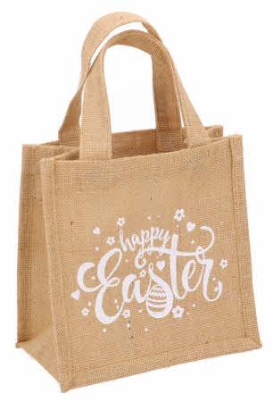 Jute tasje Happy Easter